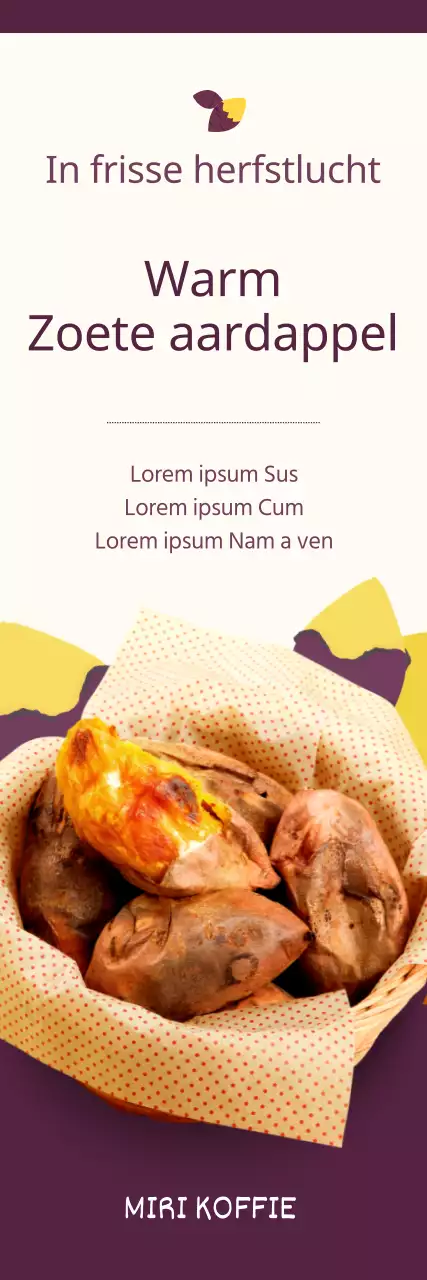 Een gids voor het nieuwe herfstmenu, eenvoudig en schattig in ivoor en paars