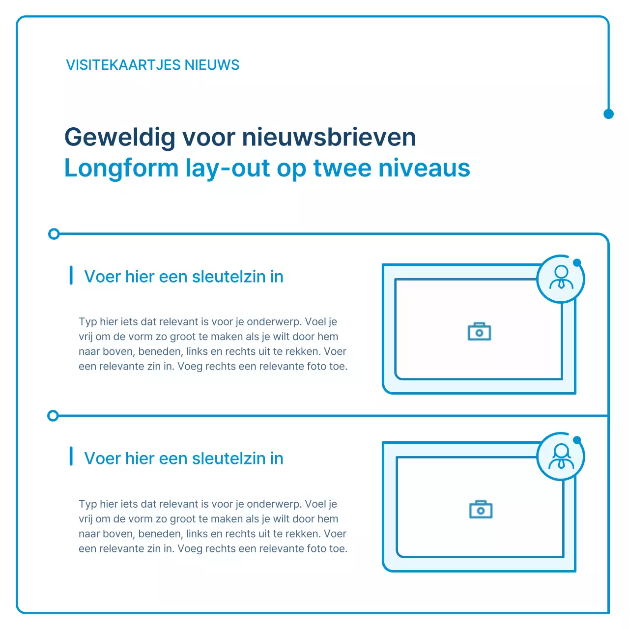 Een gids voor bedrijfsnieuwsbrieven in witte en blauwe geometrie