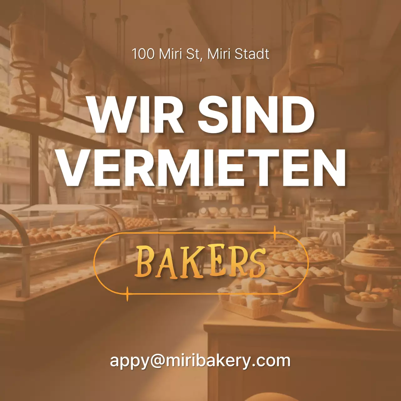 Braune, warme Bäckerei-Atmosphäre Stellenausschreibung V2