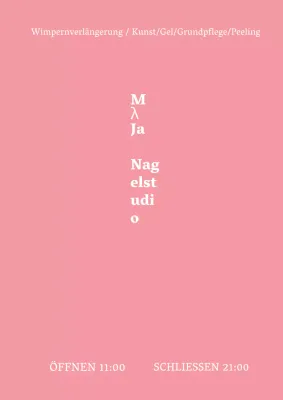 Emotionale und einfache Nagelstudio Werbung mit rosa Text