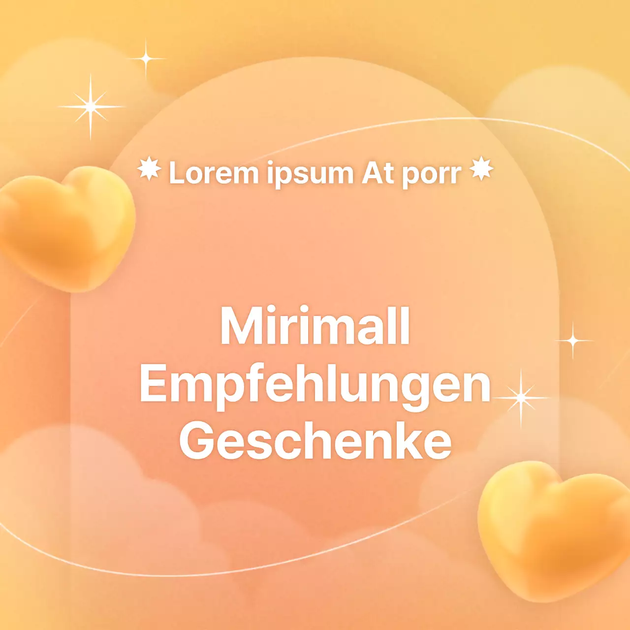 Emotionale Geschenk-Aktion mit orangefarbenen Farbverläufen
