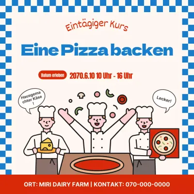 Blau Rot Niedlich Pizza machen Ein-Tages-Klassen-Event