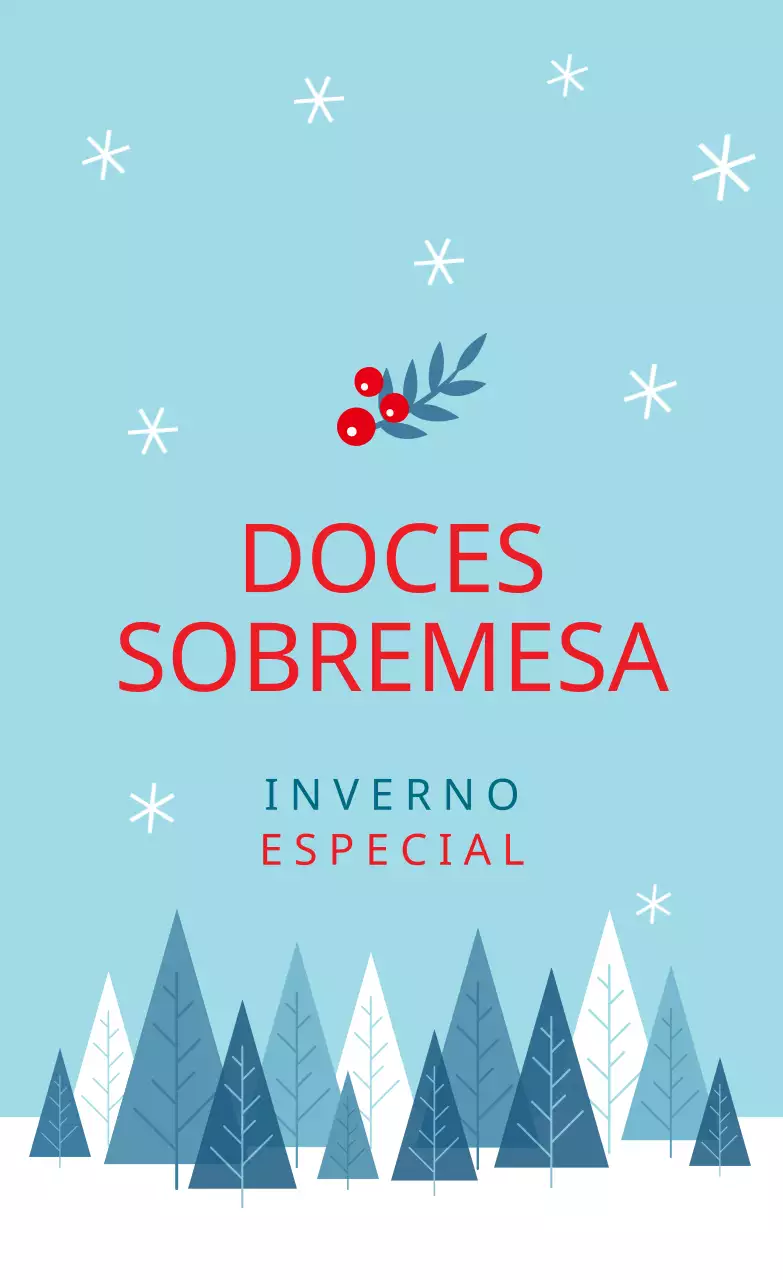 Rótulo de embalagem de sobremesa de Natal com ilustração em vermelho celeste