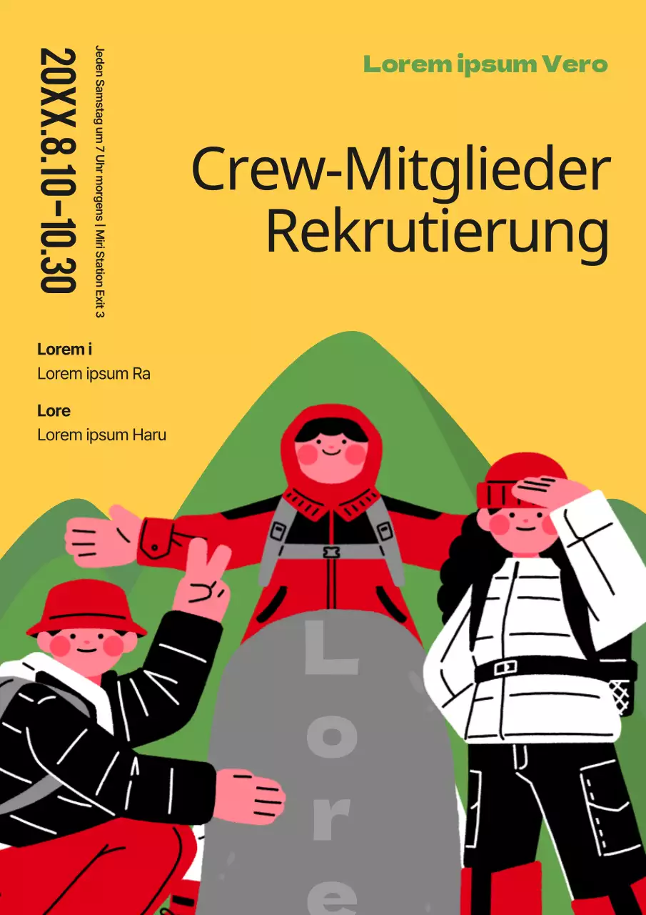 Schließen Sie sich dem gelb-roten Wanderteam an