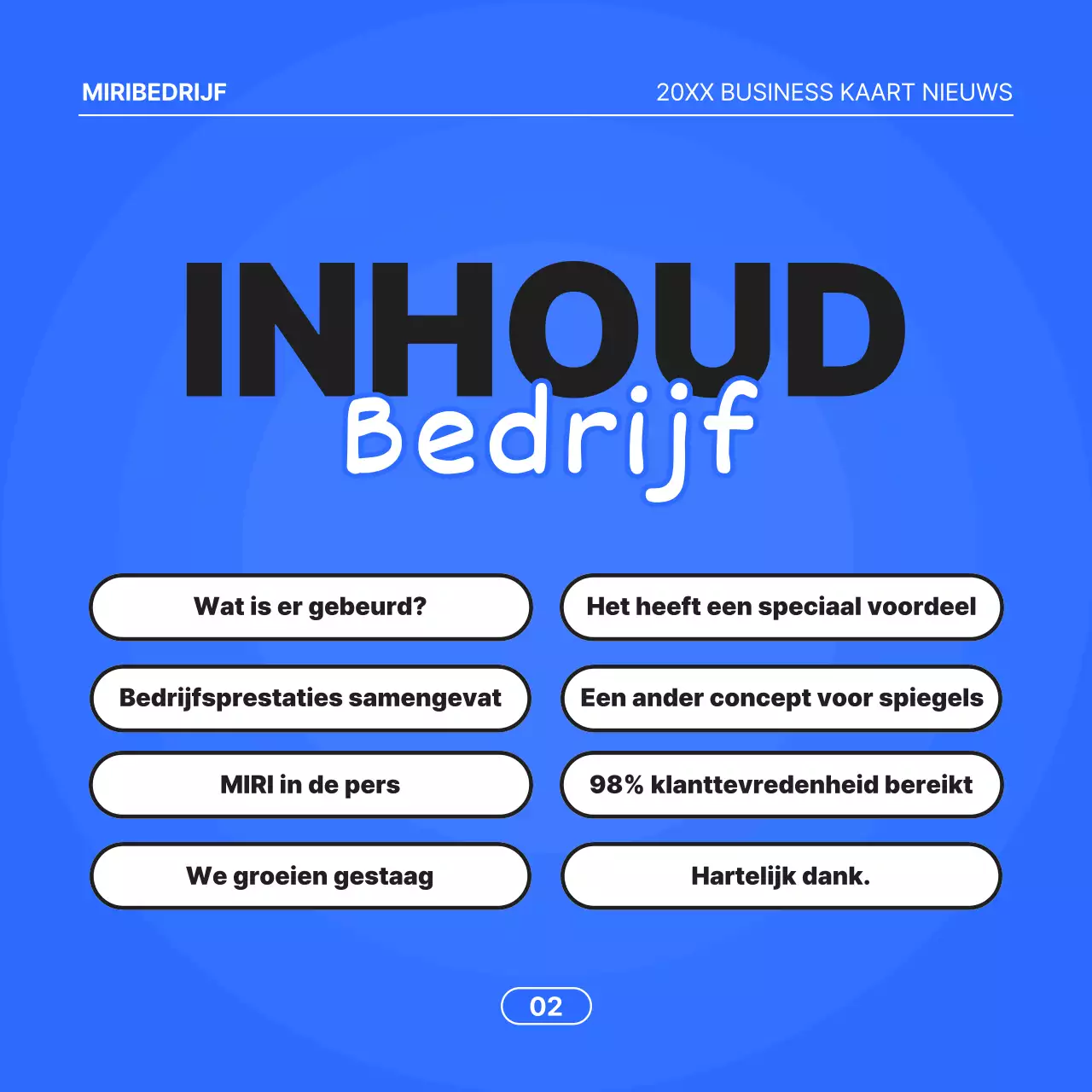 Minimalistisch zakelijk voorstel met blauwe achtergrond