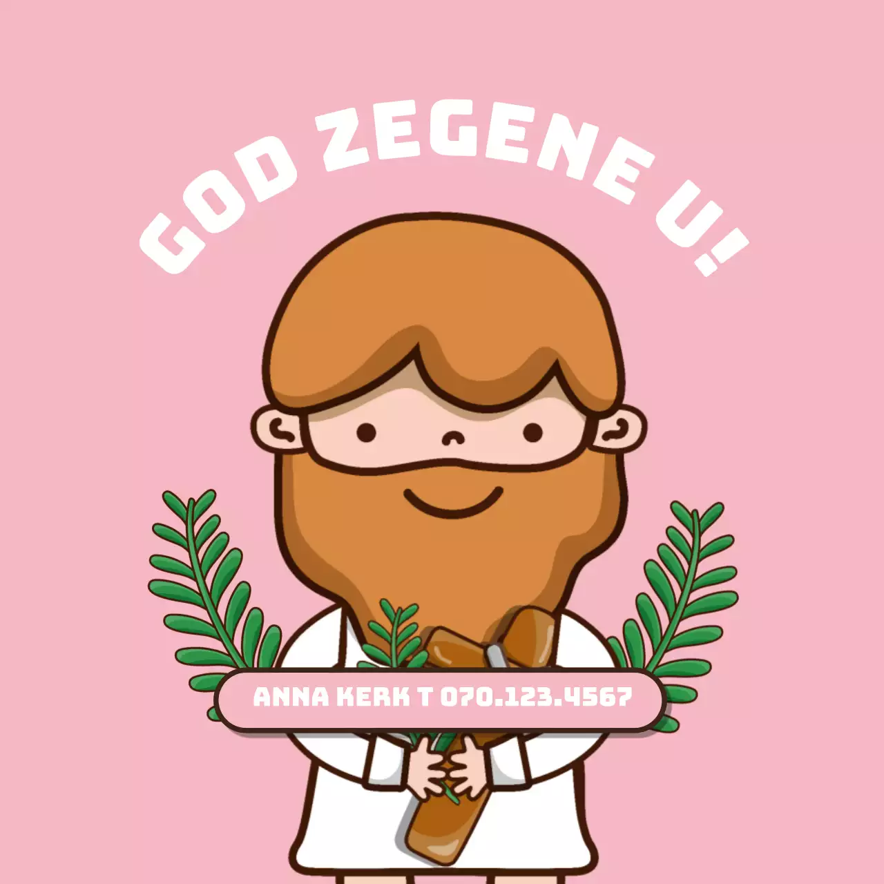 Roze karakter illustratie kerk