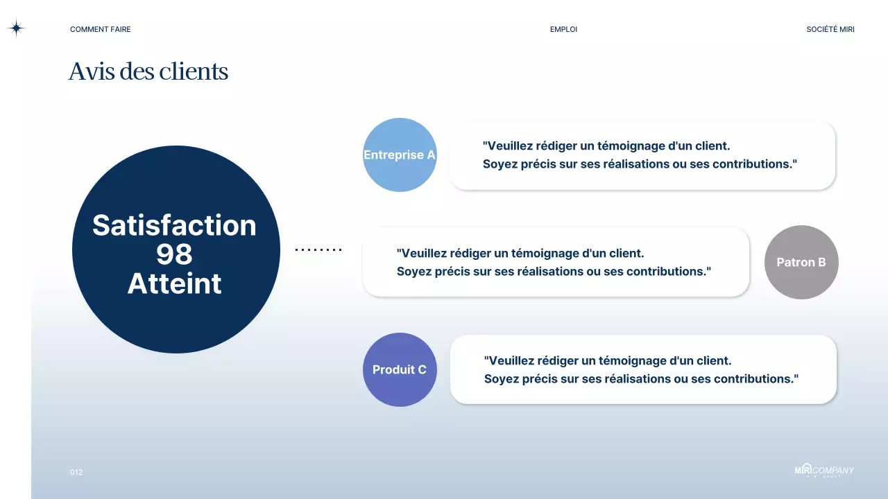Proposition de PT moderne en bleu marine