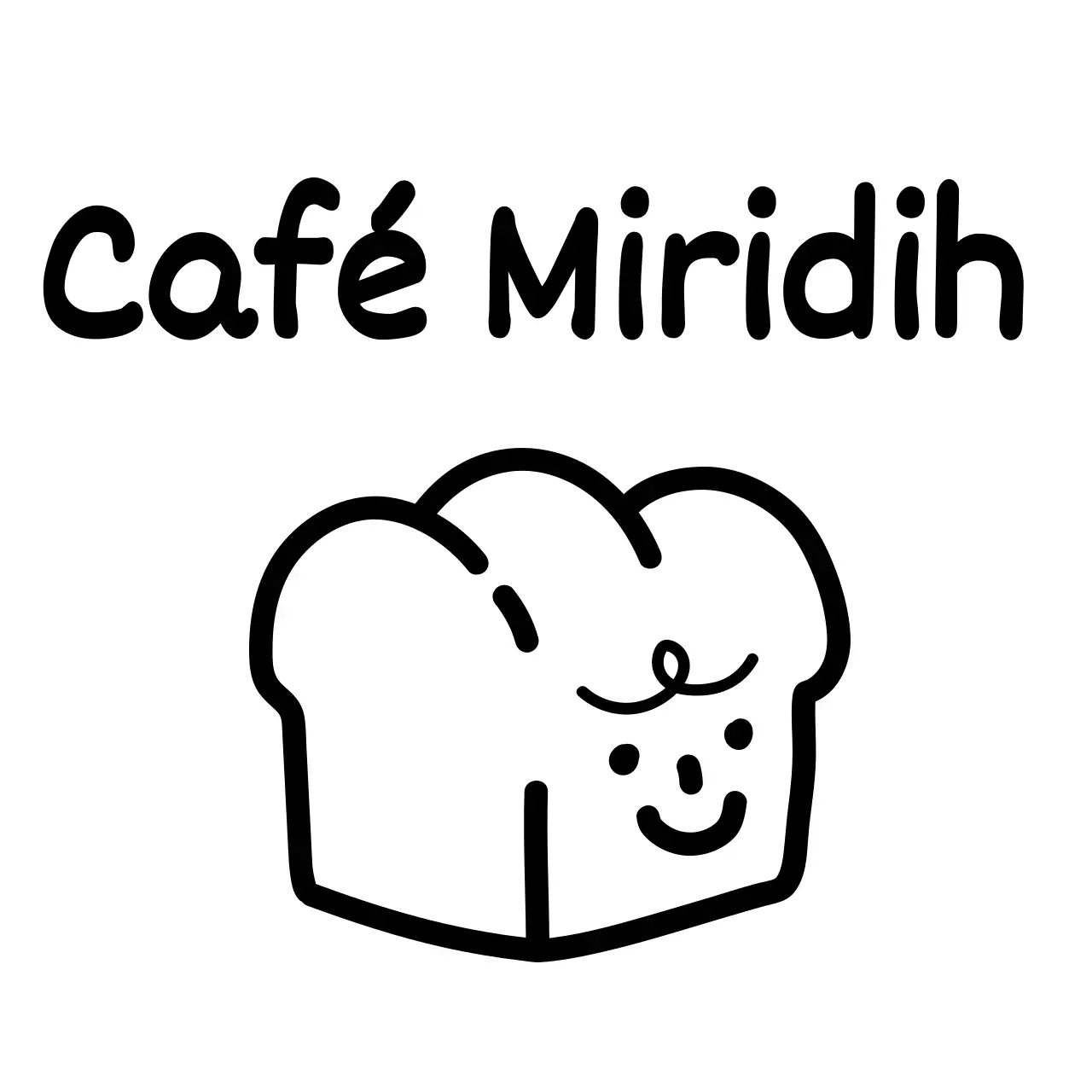 Café simples e giro com logótipo de pão em preto