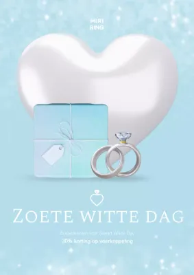 Lichtblauwe stralende juwelen Wit Dag Evenement