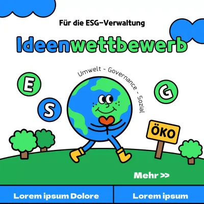 ESG-Ideenwettbewerb mit einem kitschigen blau-grünen Anstrich