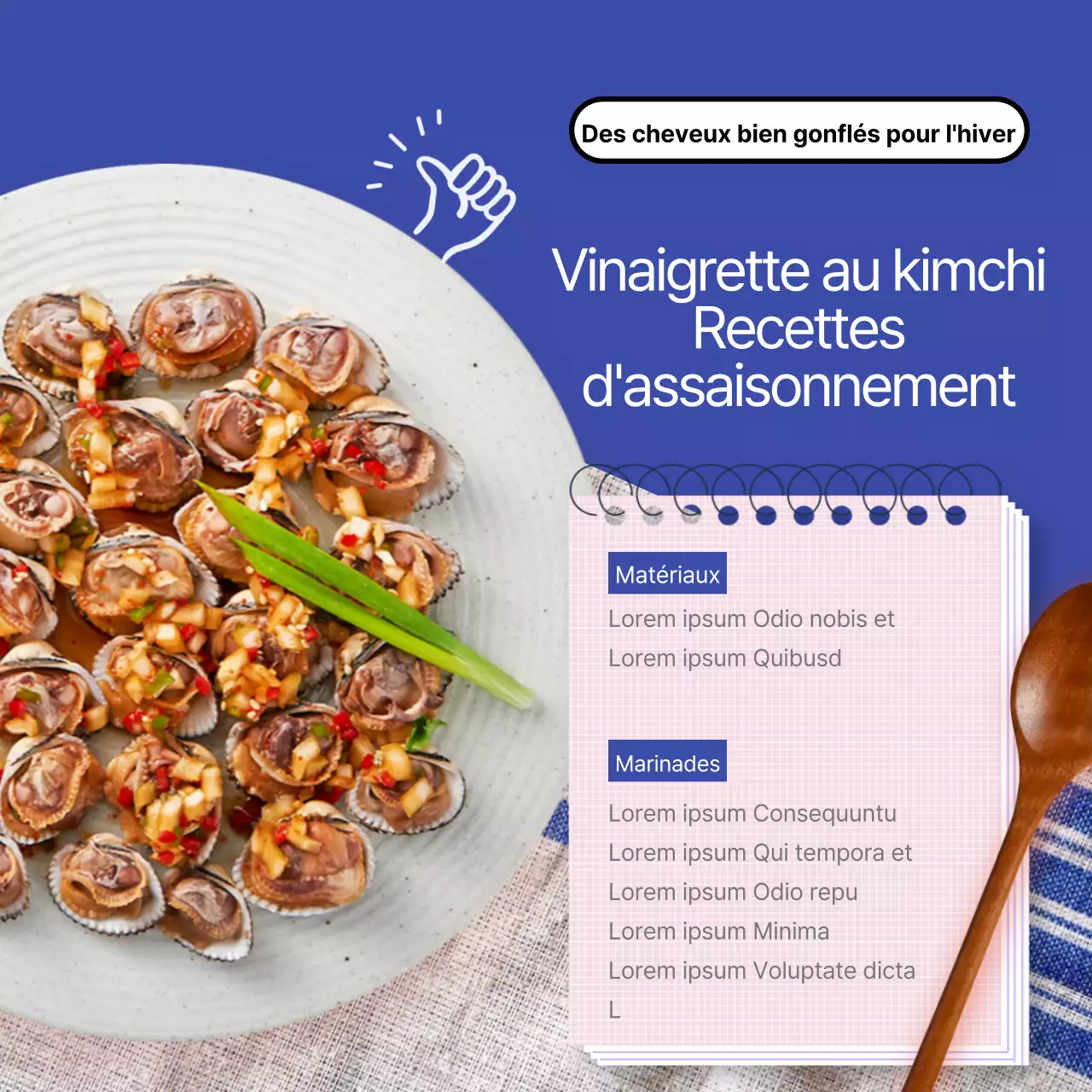 Petites recettes sur le thème du carnet bleu