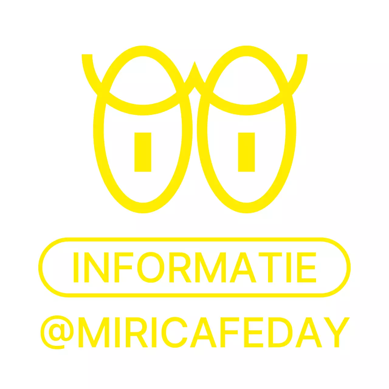 Schattige en schone stuiterende oogillustratie in geel met tekstcombinatie Style Cafe