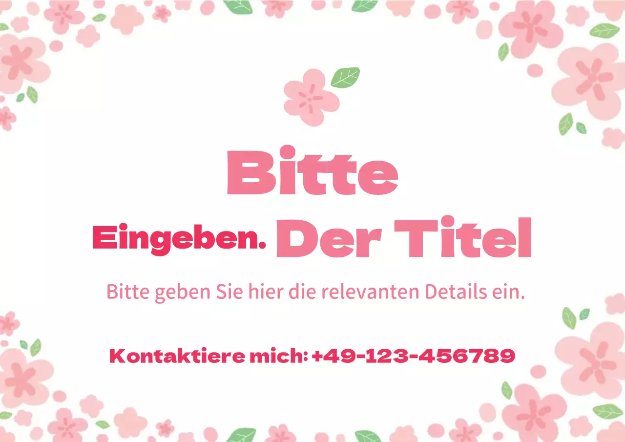 Rosa, frühlingshafte Blumenillustration