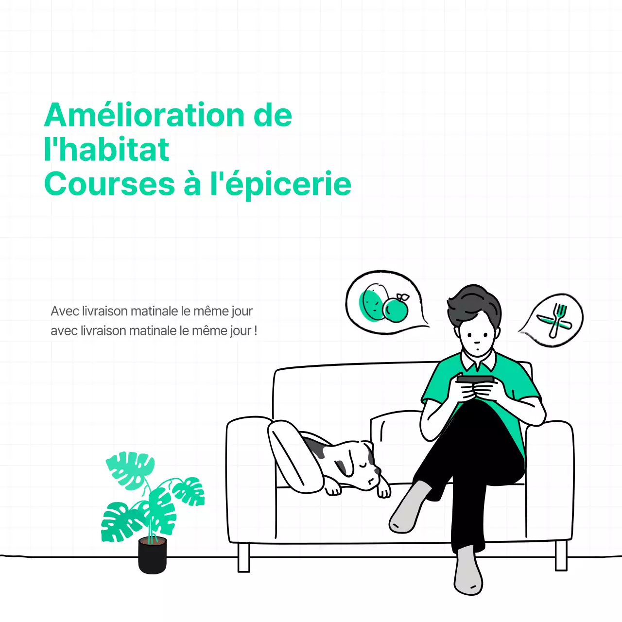 Guide d'achat en ligne pour les produits d'épicerie écologiques Carrés des médias sociaux