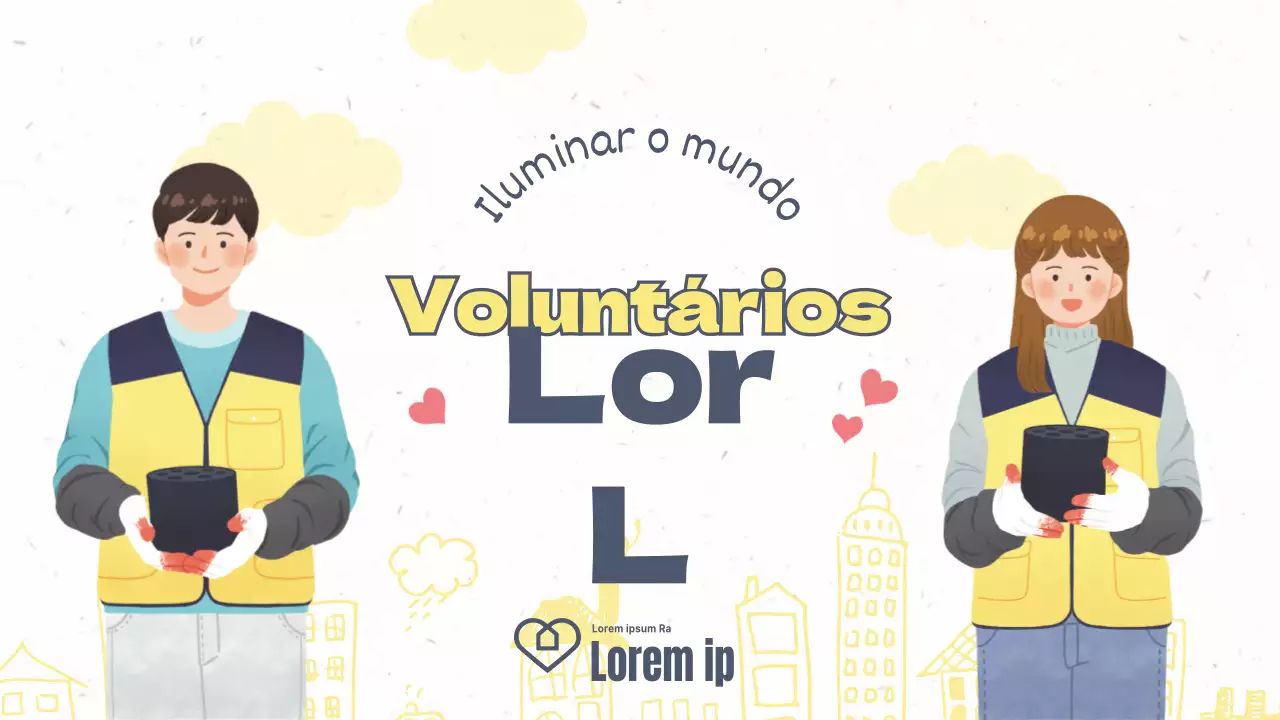 Folhetos para voluntários em tons pastel amarelos quentes