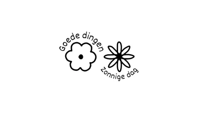 Handgetekende geïllustreerde envelop met zwarte tekst en bloemenillustratie