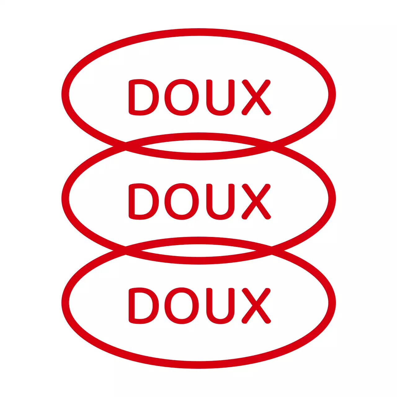 Une combinaison simple de formes et de texte en rouge avec des répétitions Style Cafe