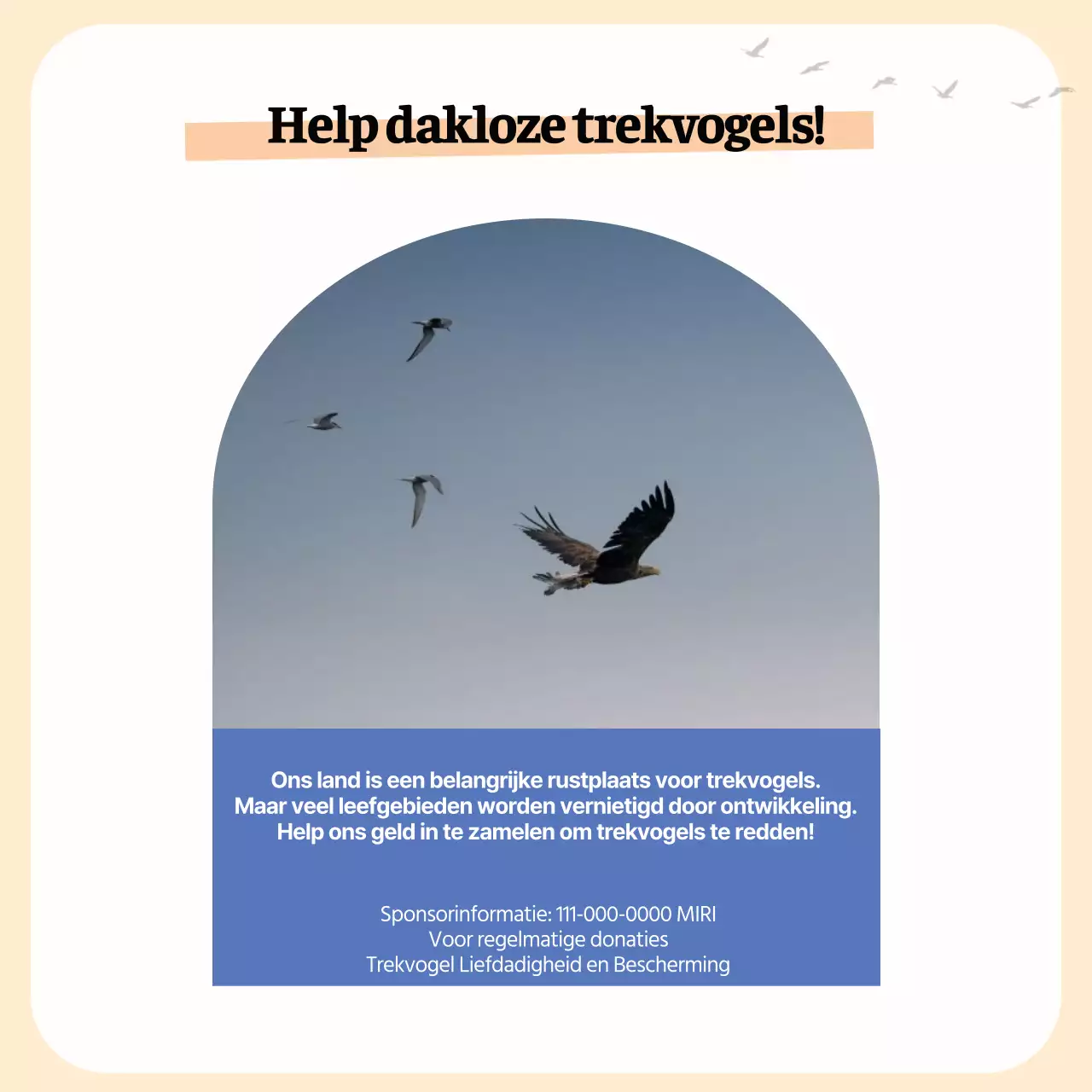 Een eenvoudige gele en oranje trekvogelgids