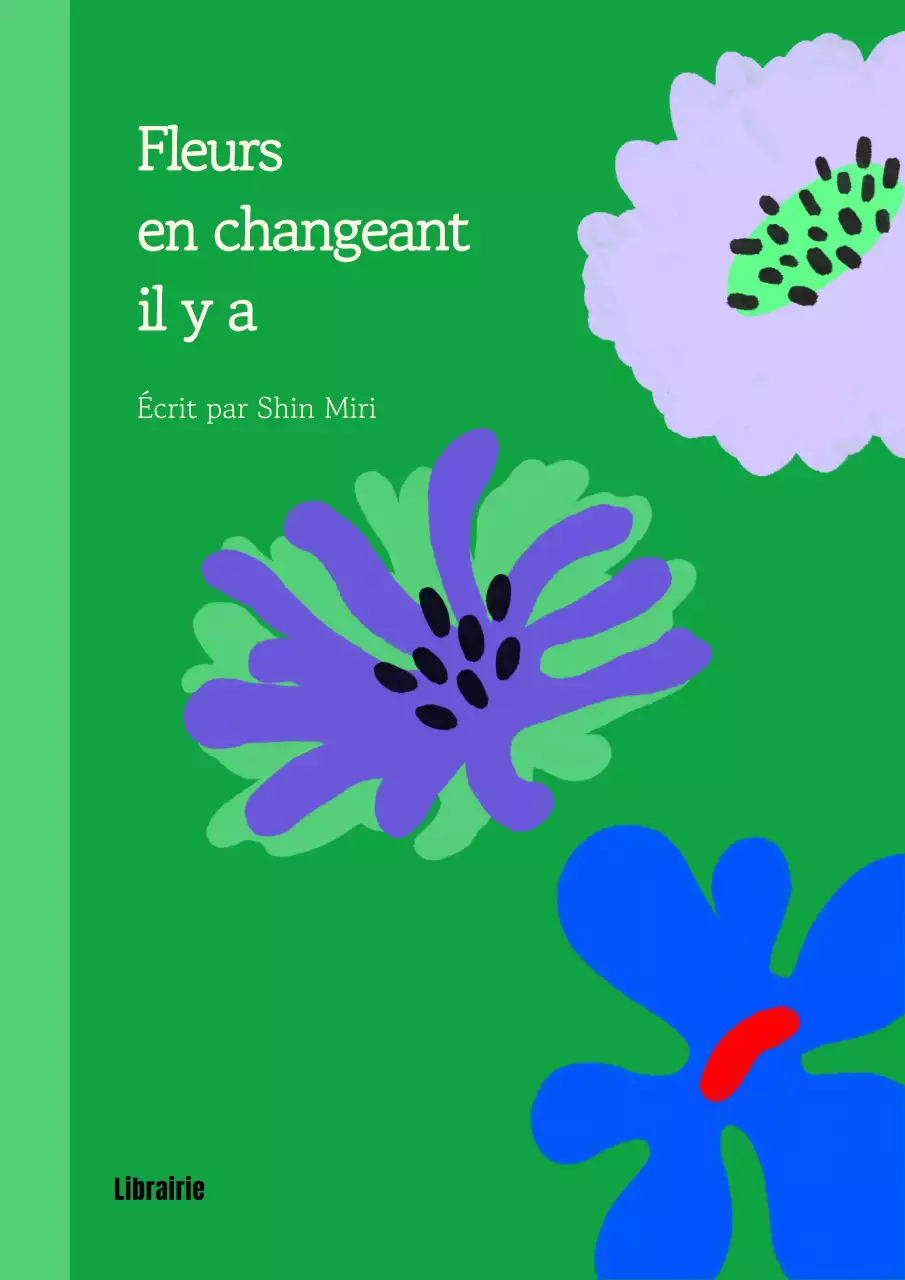 Concept dessiné à la main en vert et violet Écologie des fleurs