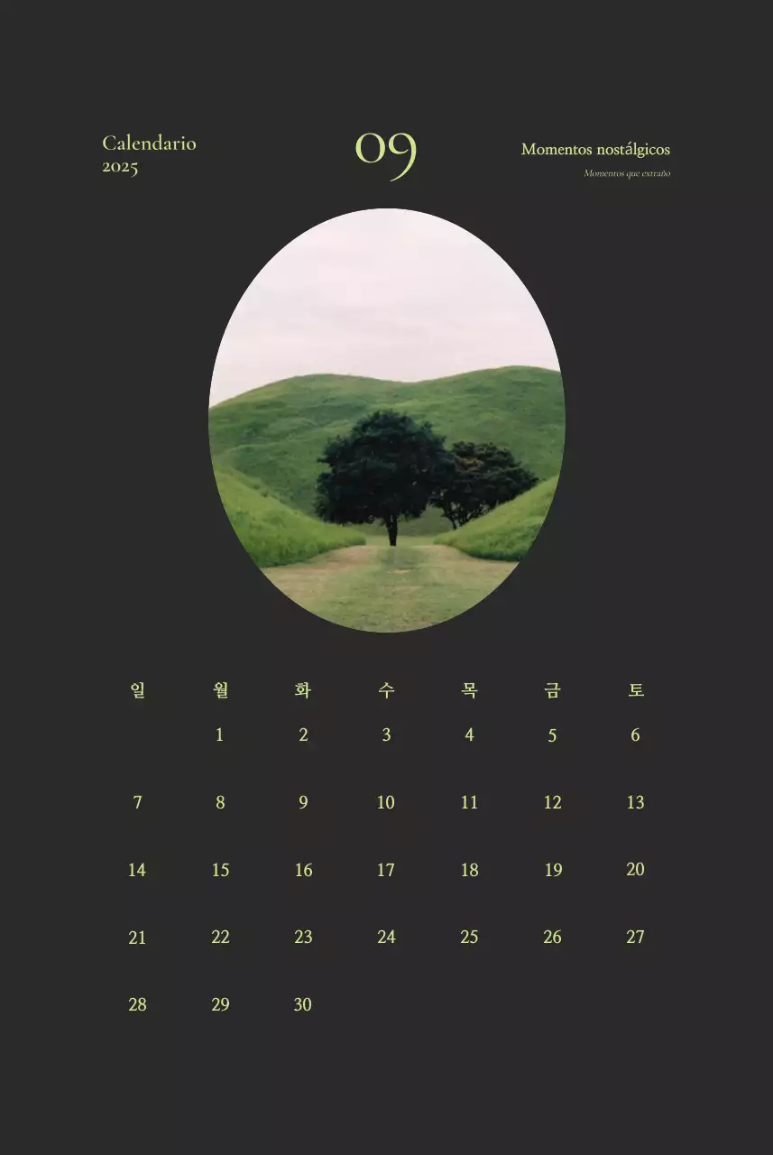 Calendario Khaki Vintage