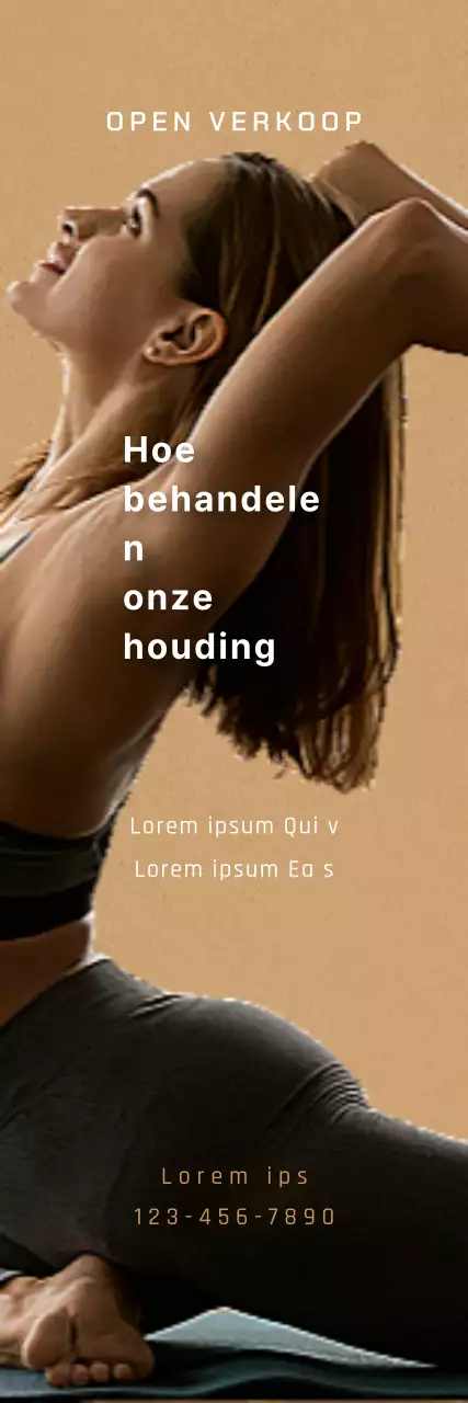 Een strakke Pilates-les met een vrouw op een beige achtergrond