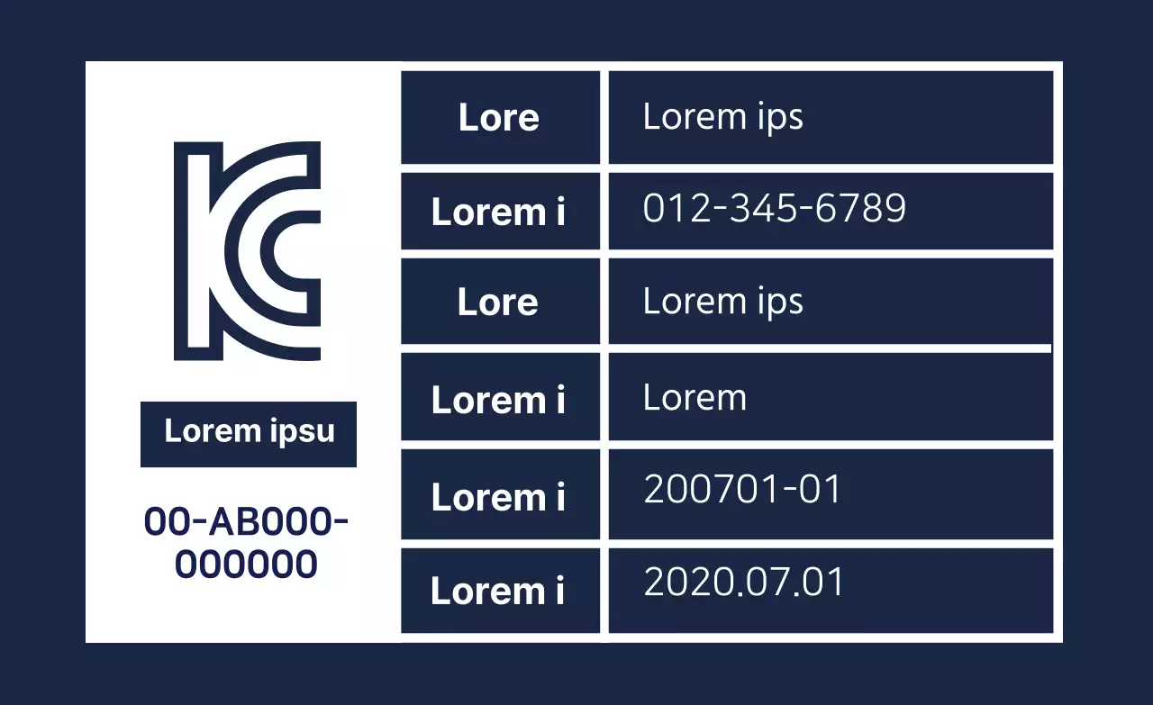 Logotipo azul marino Línea de certificación Etiquetas limpias