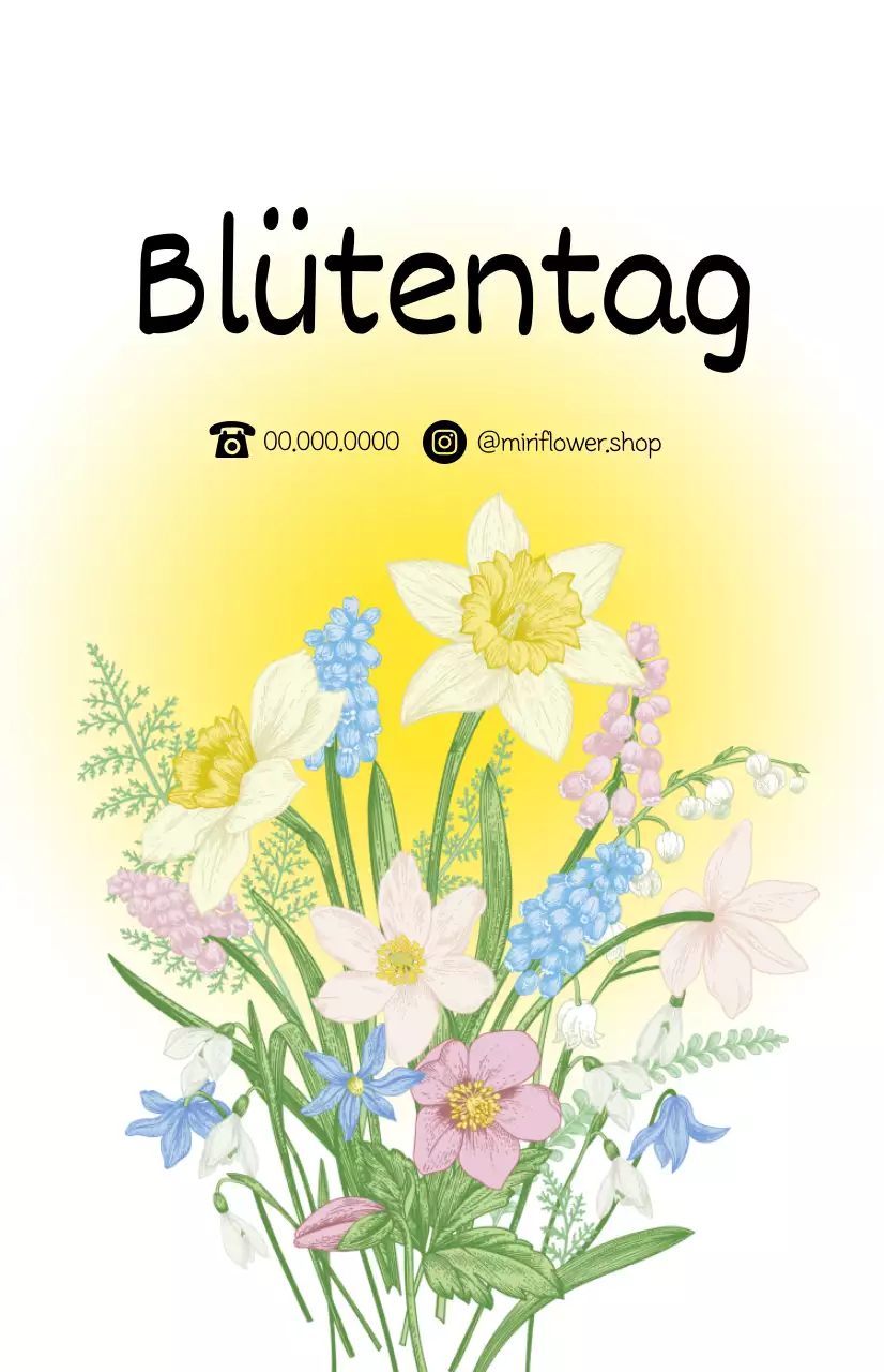 Ein Florist mit Farbverläufen und Blumenstraußillustrationen für ein frühlingshaftes Gefühl