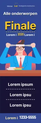 Blauwe illustratie leuke schoolreclame