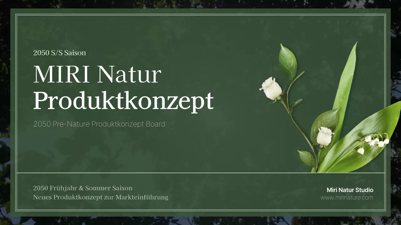 Kosmetik-Konzepttafel mit einem grünen Naturthema