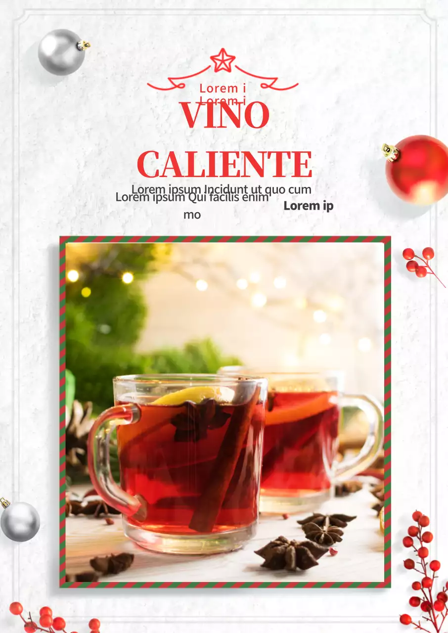 Anuncio del menú de la cafetería White Christmas