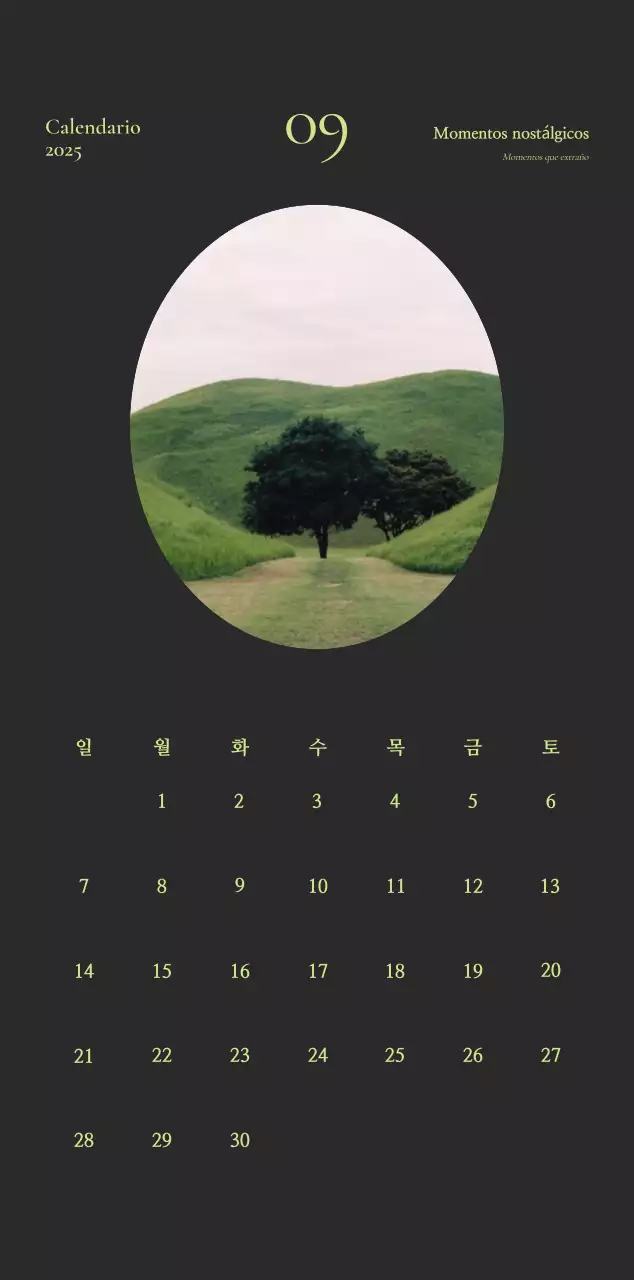 Calendario Khaki Vintage