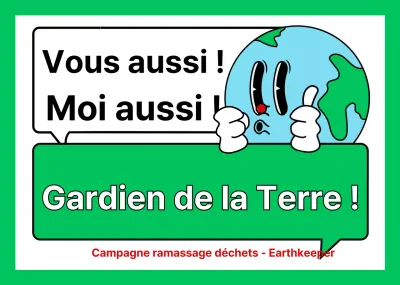 Promouvoir une campagne environnementale avec une jolie illustration verte et blanche de la Terre