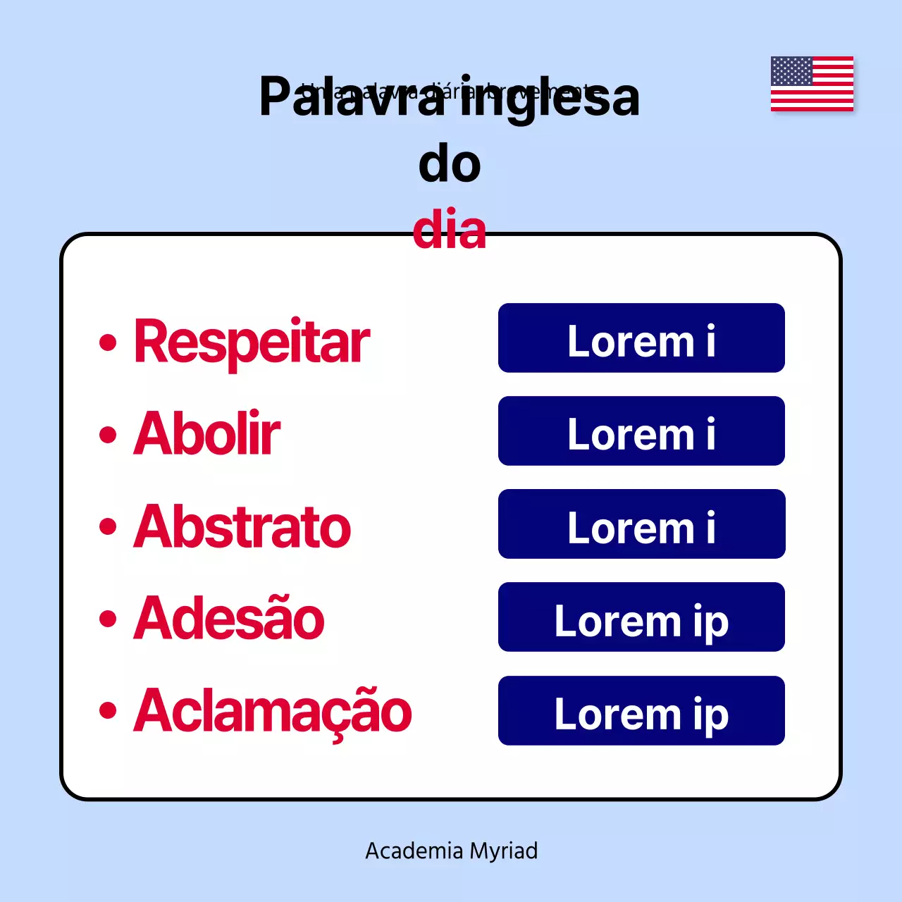 Palavras simples em inglês em azul claro e azul recursos didácticos