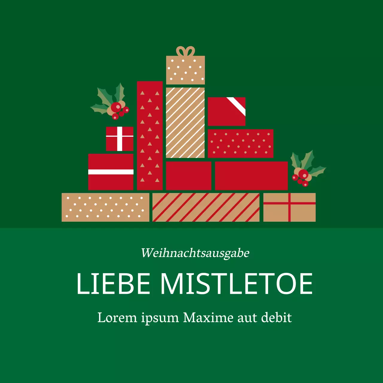 Grün Rot Illustrierte Weihnachtsgeschenk-Etiketten