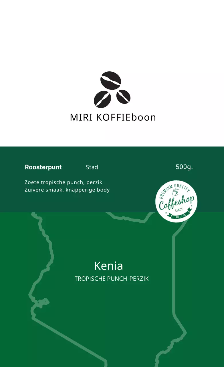Groene illustratie schone koffie cafe boon label