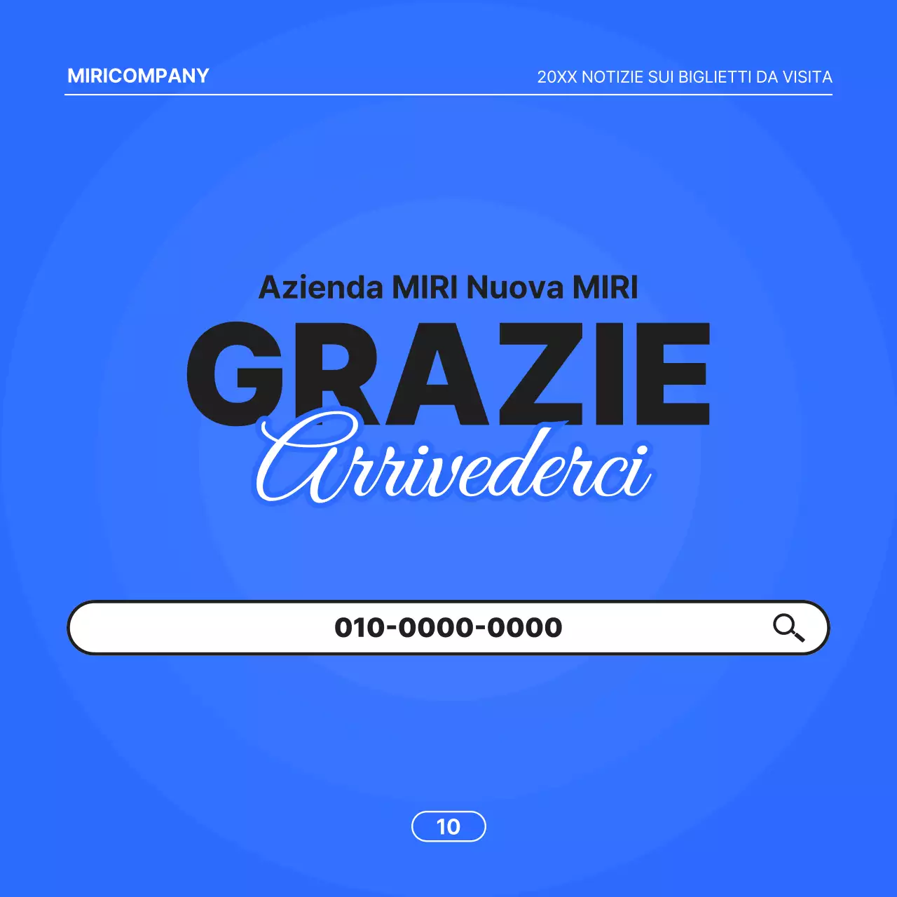 Proposta commerciale minimalista con sfondo blu