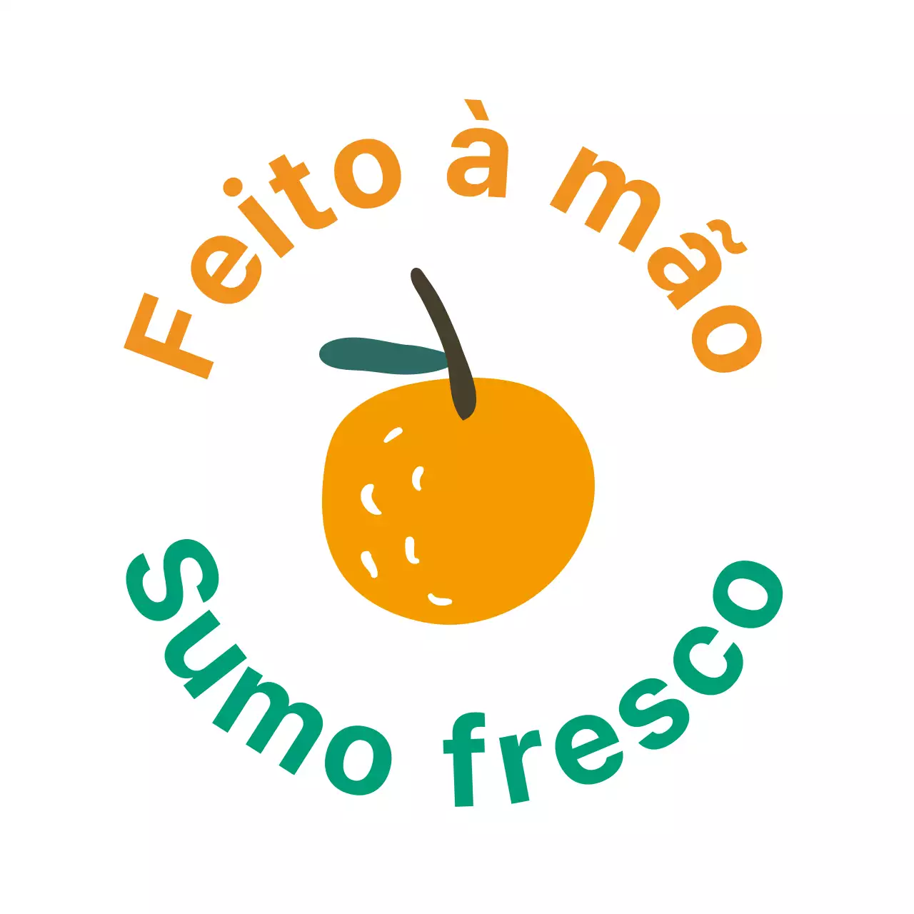 Rótulo de sumo com ilustração simples em fundo branco