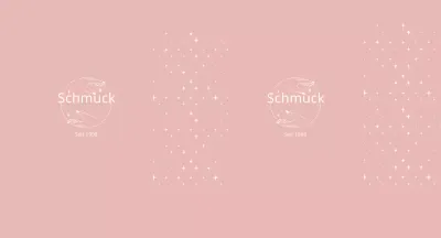 Rosa illustrierter Schmuck mit klaren Linien