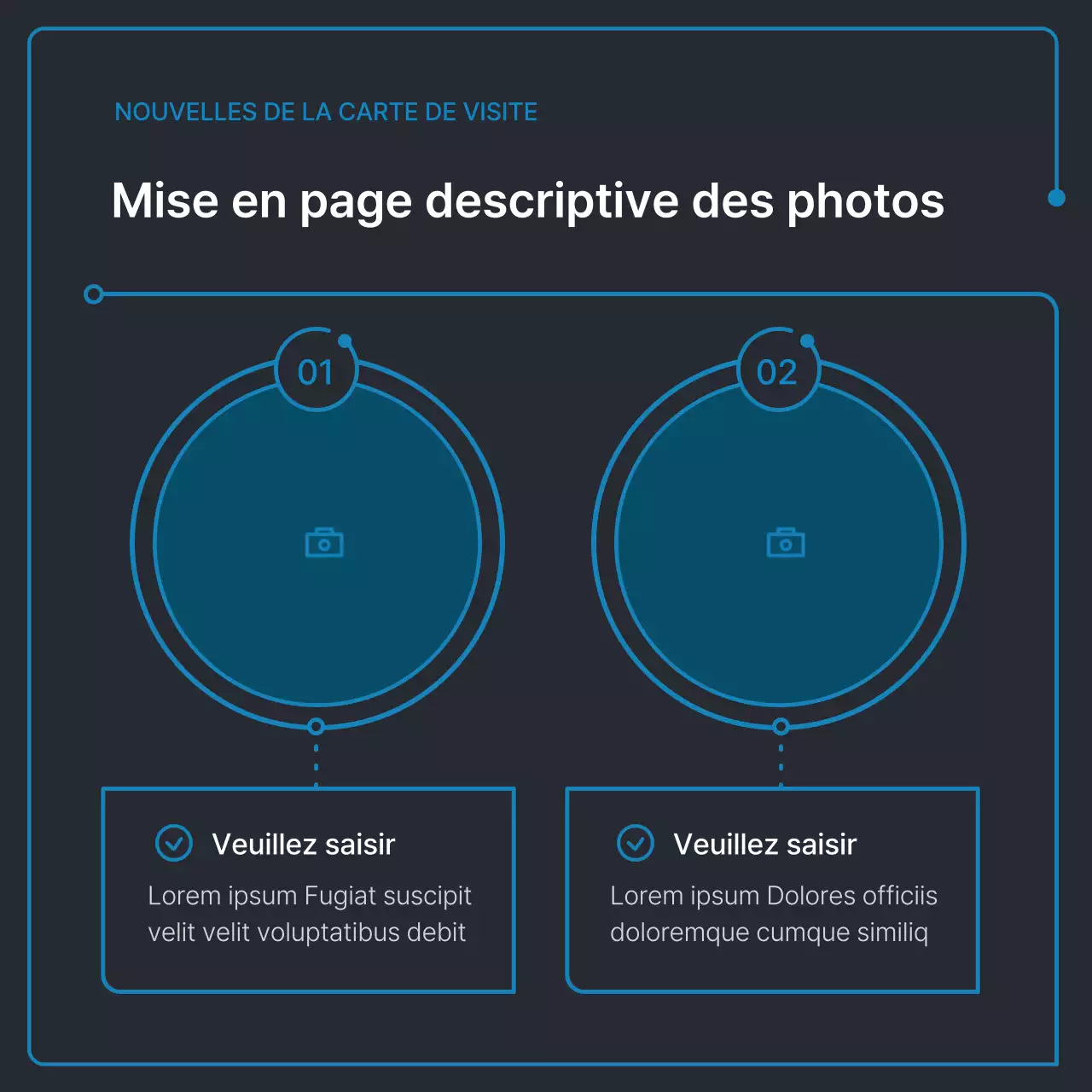 Formes géométriques simples en noir et bleu pour les entreprises