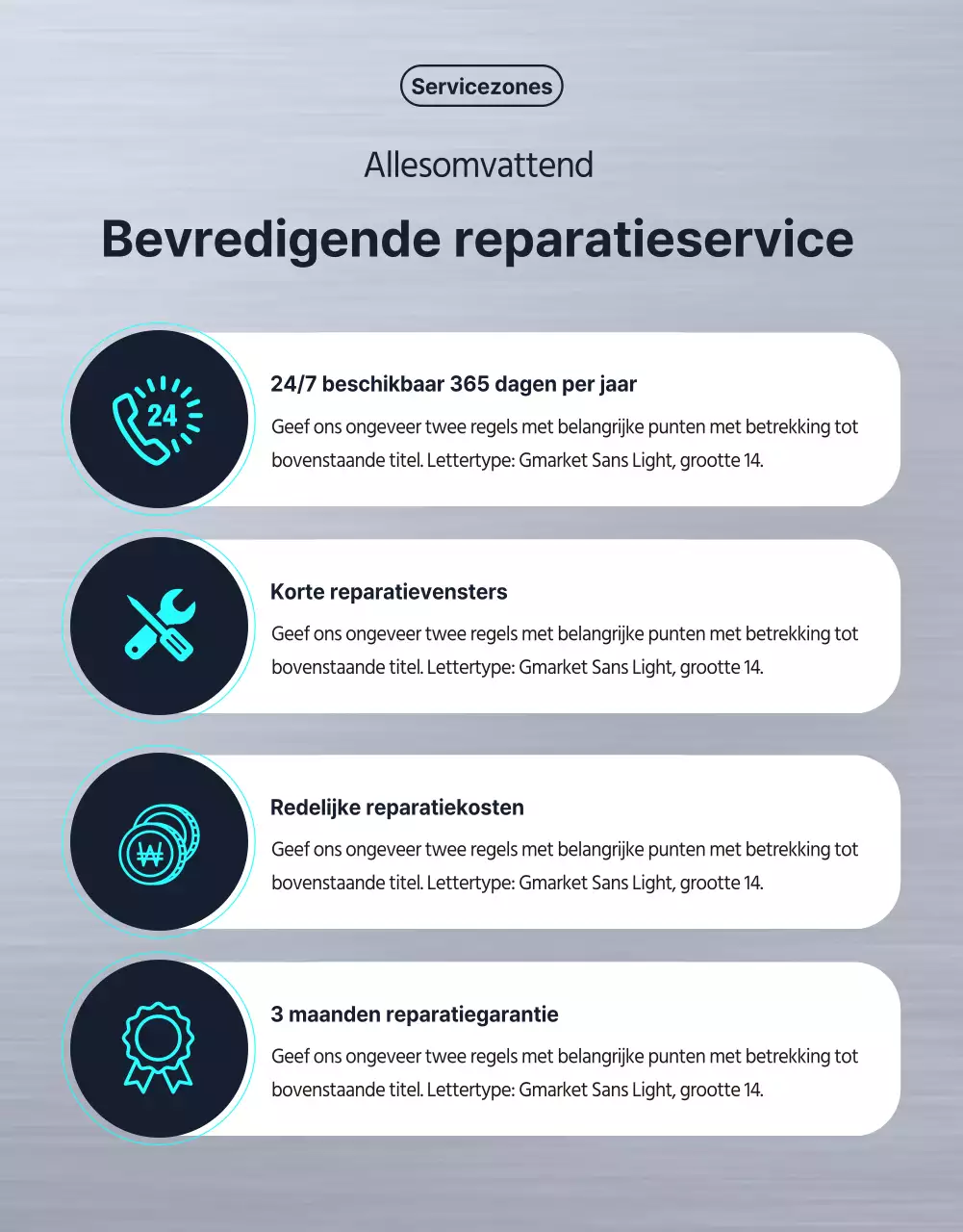Promoot computerreparatieservices in zilver en zwart