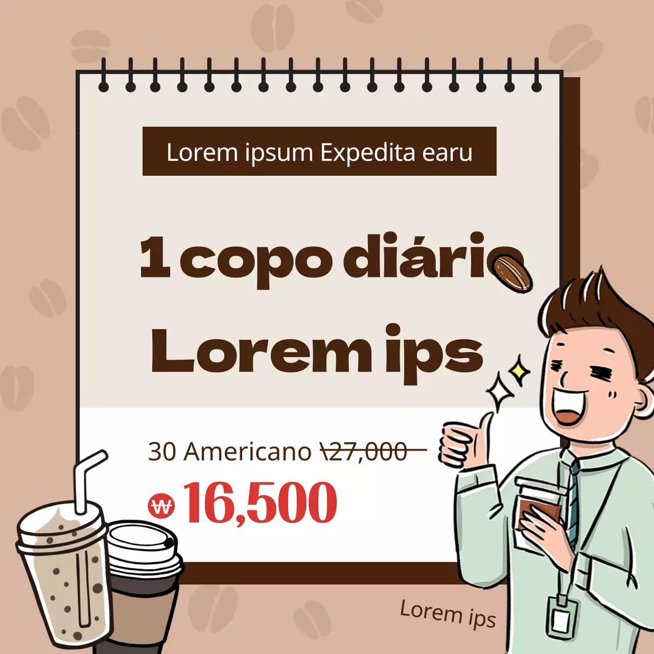 Ilustrações cor de café Eventos de assinatura com tema de café