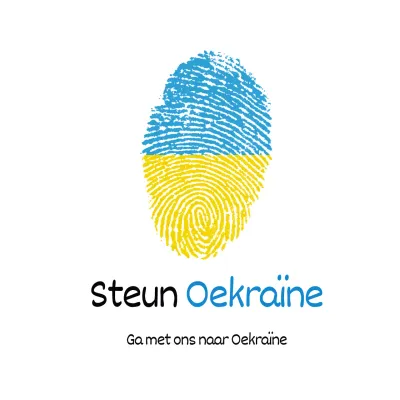 Blauwe en gele anti-oorlogs- en vredesboodschappen in Oekraïne