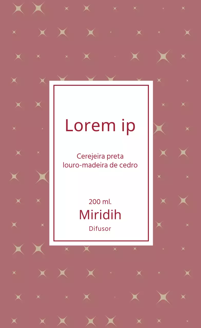 Etiqueta do difusor com padrão brilhante vermelho