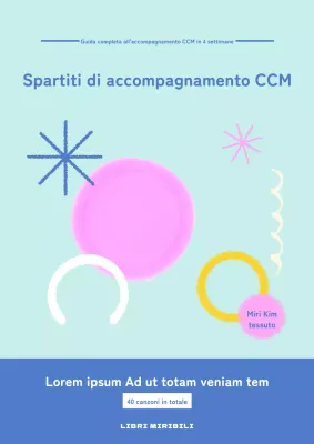 Copertina kitsch del libro di accompagnamento CCM di colore blu chiaro