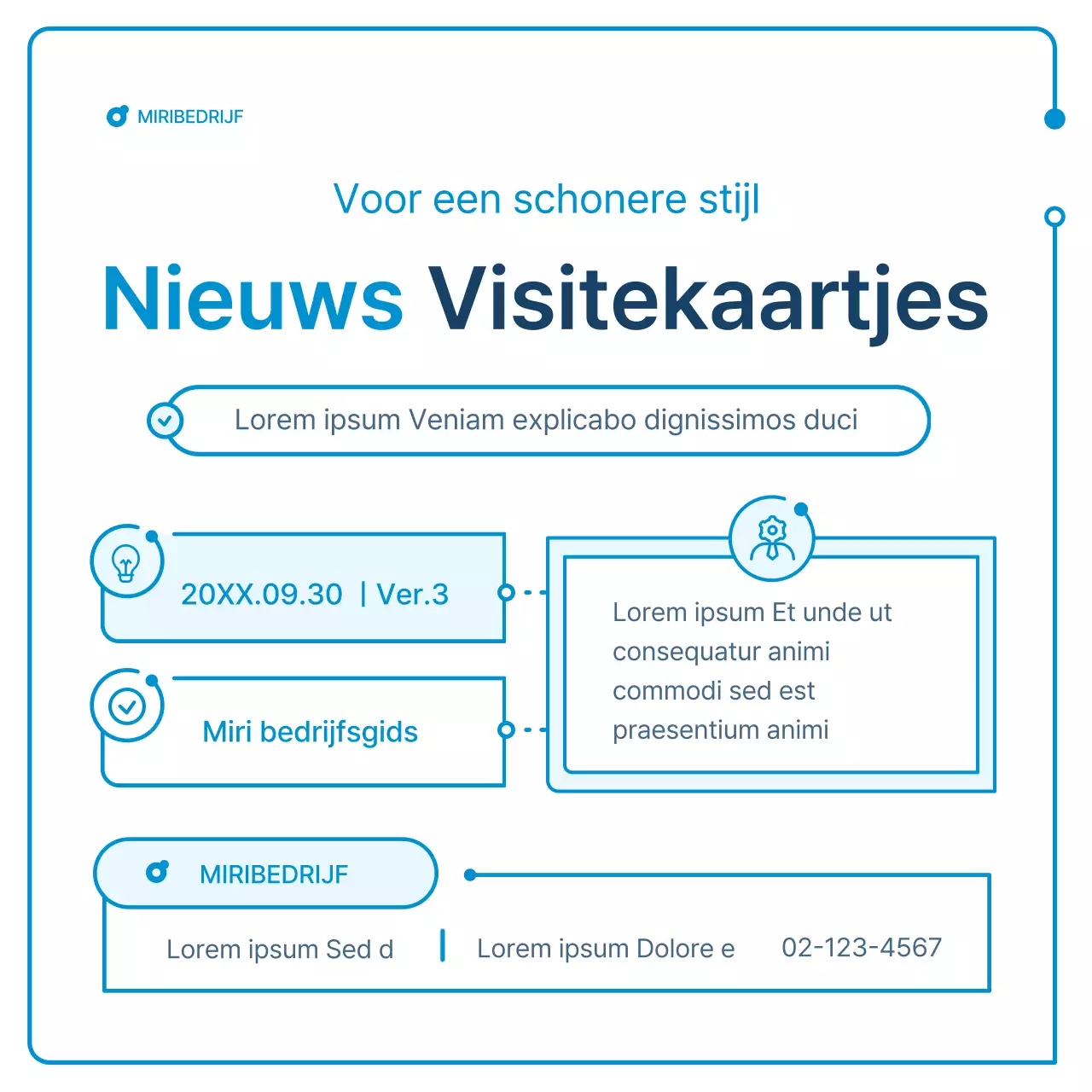 Een gids voor bedrijfsnieuwsbrieven in witte en blauwe geometrie