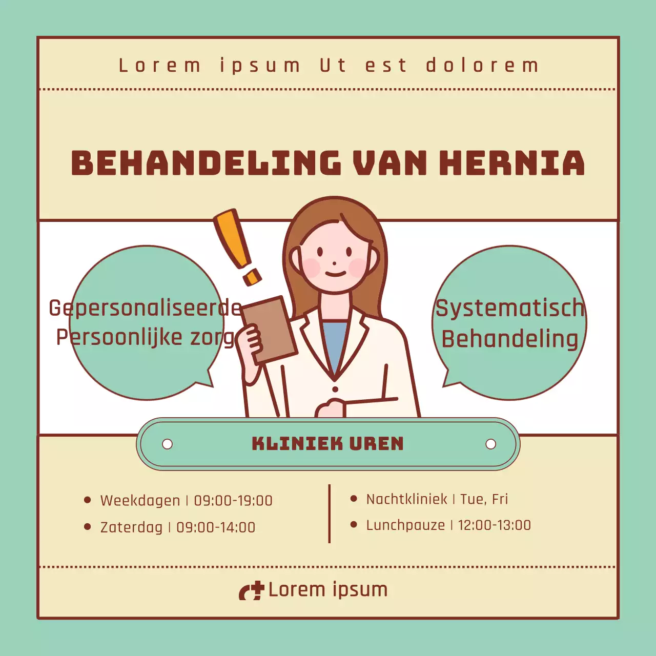 Lumbale discus informatie met mint en beige zoekbalk elementen