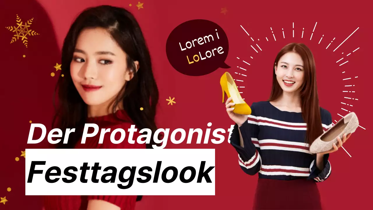 YouTube-Miniaturbanner in Rot und Lila für die Weihnachtsfeier