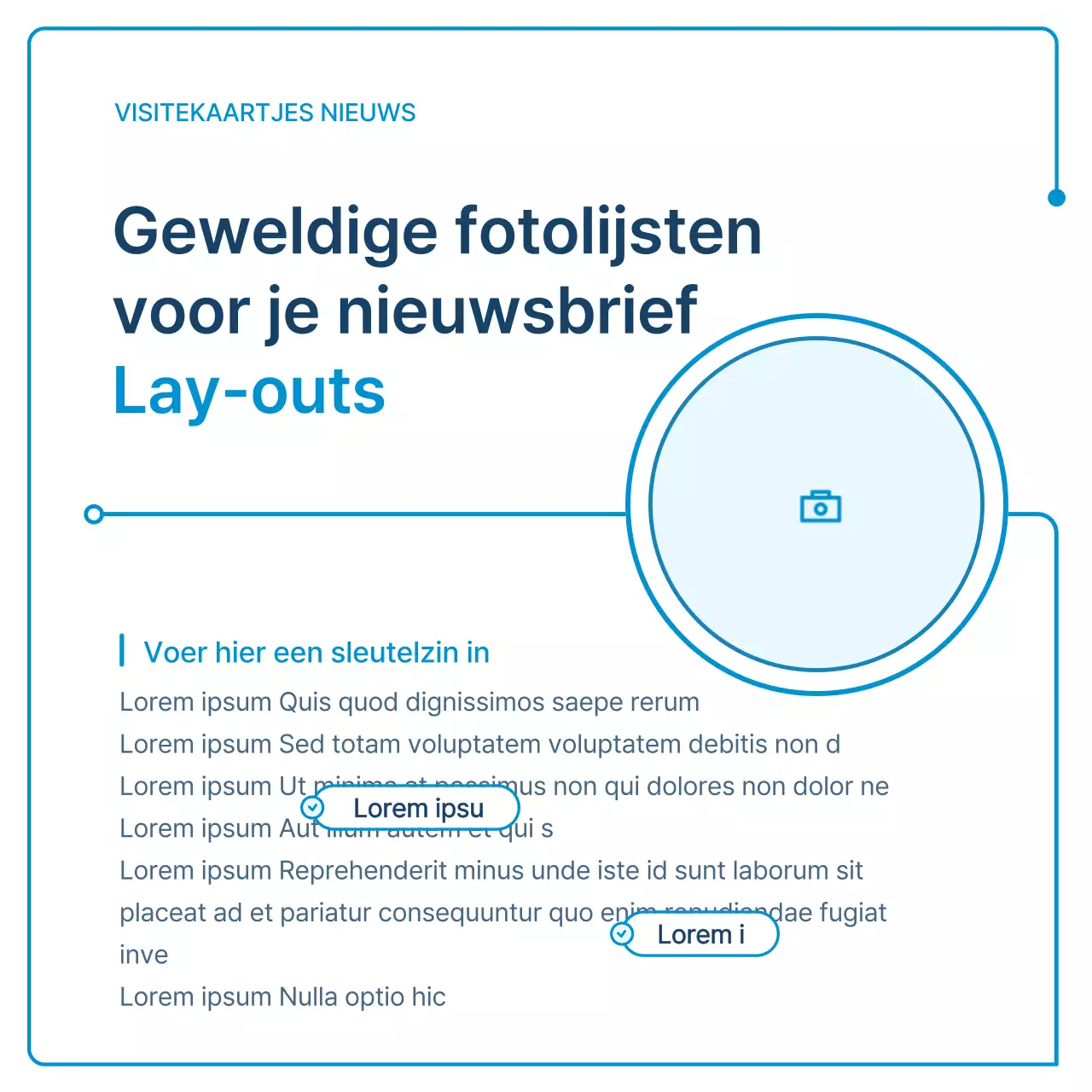 Een gids voor bedrijfsnieuwsbrieven in witte en blauwe geometrie