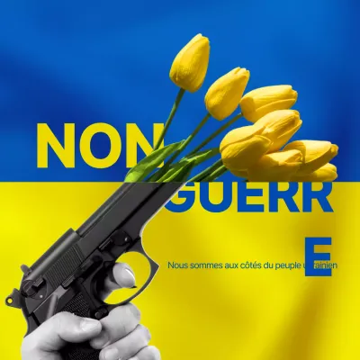 Thème anti-guerre photoréaliste jaune-bleu pour l'Ukraine