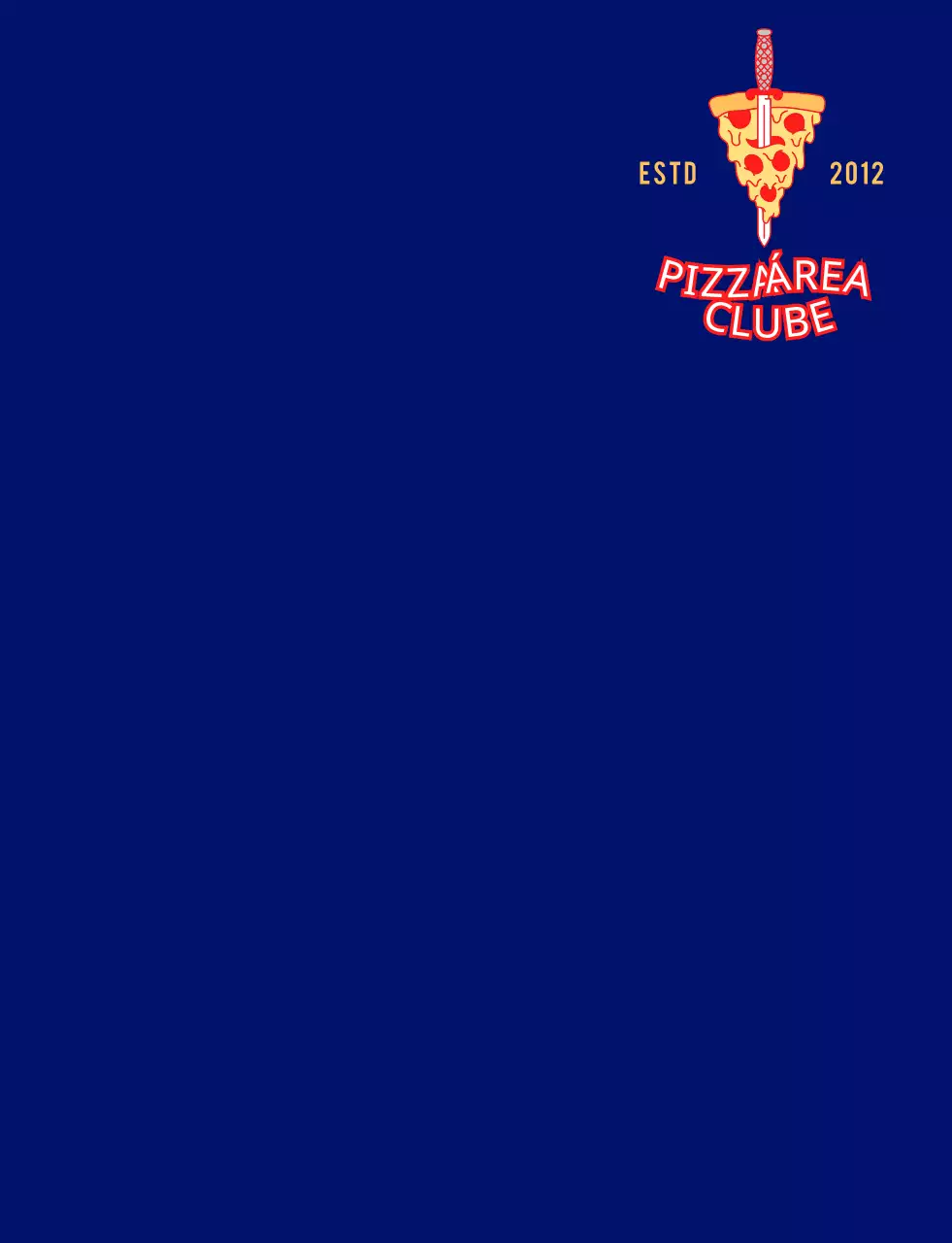 Um empregado de uma pizzaria moderna em vermelho e amarelo